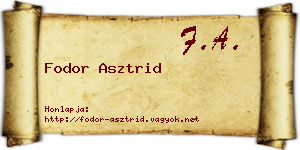 Fodor Asztrid névjegykártya